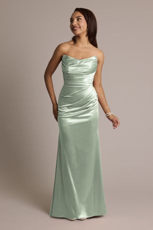 Galina Signature Sculpting Satin Strapless Mermaid Dress
